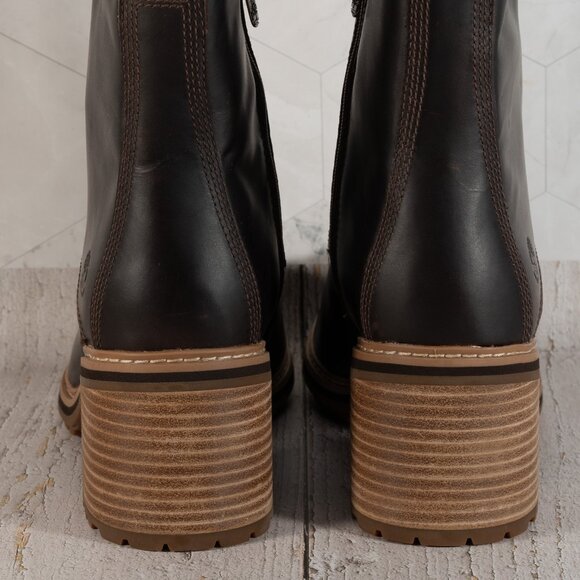 Timberland Women's Sienna High Waterproof Side Zip Boot Dark Brown Size 10 M - Picture 14 of 14